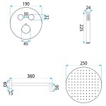 REA - Podomítková sprchová sada Lungo Diamond Copper + BOX REA-P6968