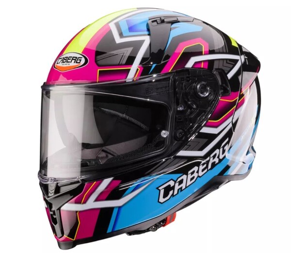 Helma na moto Caberg Avalon X Brama black/l. blue/yellow fluo/fuchsia - L / modrá