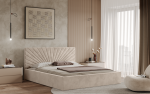 FRONTI Postel BACOLI 180x200 béžová s úložným prostorem