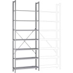 Manuflex RP1344.5021 základní modul regálu oddělení , (š x v x h) 1470 x 2500 x 800 mm, ocel, dřevěná podlaha, vodní mod