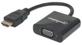 Manhattan HDMI - VGA černá / Redukce / 0,3 m / Pozlacené konektory / Full HD 1080p (151467)