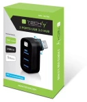 Techly IUSB3-HUB3-ROTB černý / USB hub / 3x USB 3.0 Type-A / otočný 180° / kabel (IUSB3-HUB3-ROTB)