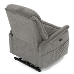Polohovací křeslo, elektrické zabudované ovládání, šedá, látka, TV-Q8575 GREY2