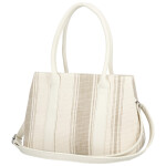 Luxusní dámská koženková kabelka do ruky Monica, krémová