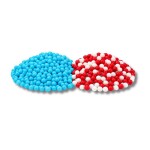 Cukrové perly SweetArt nebesky modré, červené a bílé 5 mm (120 g)
