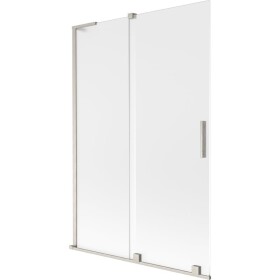 MEXEN/S - Velar L dvoukřídlá posuvná vanová zástěna 120 x 150, dekor, nikl kartáčovaný 896-120-003-31-97