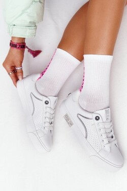 Women's Leather Sneakers BIG STAR White-Silver