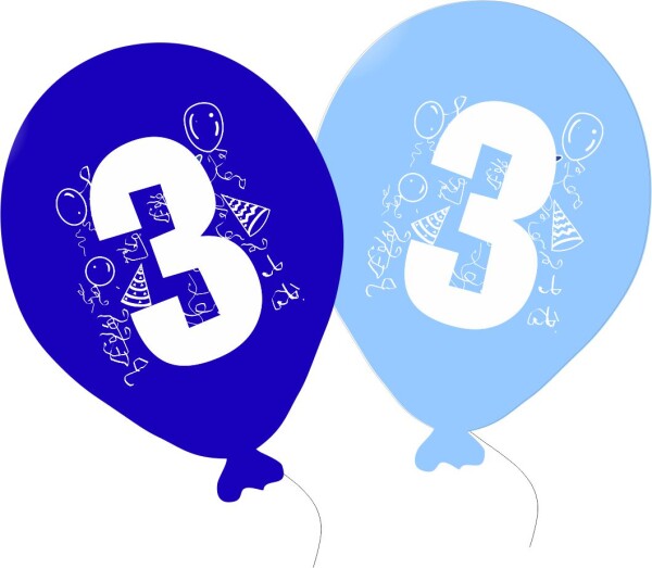Balonky narozeniny 5ks s číslem 3 pro kluky- balonky.cz Balonky narozeniny 5ks s číslem 3 pro kluky- balonky.cz