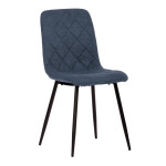 Židle jídelní, modrá látka, nohy černý kov