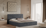 FRONTI Postel BACOLI 160x200 tmavěšedá s úložným prostorem