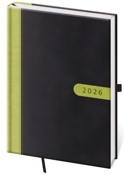 Týdenní diář 2026 Helma A5 - Bora černo/zelený