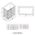 CERANO - Sprchový kout Santoro - pravá - 6 mm - chrom, mléčné sklo - 120x80 - posuvný CER-665830