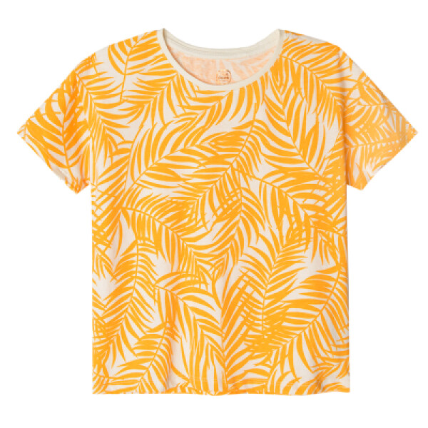 Vzorované tričko s krátkým rukávem- oranžové - 140 MIX
