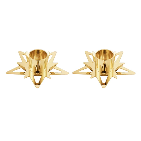Georg Jensen Pozlacený svícen Taper – set 2 ks, zlatá barva, kov