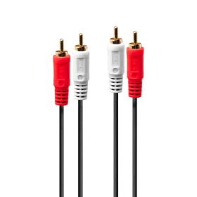 Lindy Audio kabel 2x RCA (M) - 2x RCA (M) 3 m černá / Audio kabel / Stereo / pozlacené konektory (35662)
