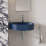 OMNIRES - OVO M+ umyvadlo na desku/závěsné - levé, 55 x 38 cm, midnight blue mat; OVO555UWLMB