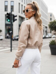Dámská kožená bunda bomber SANTOL béžová FashionStreet TY4339 S