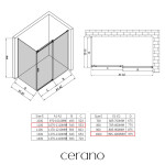 CERANO - Sprchový kout Santoro - pravá - 6 mm - chrom, mléčné sklo - 110x100 - posuvný CER-665812