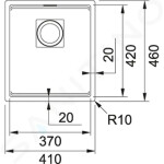 FRANKE - Kubus 2 Fragranitový dřez KNG 110-37, 410x460 mm, šedý kámen 125.0671.880