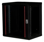 Equip nástěnný rozvaděč 12U 600×450 černá / Nástěnný rozvaděč / 19" / Skleněné dveře / Pasivní chlazení (EPM-12-6045-B-CBAA)