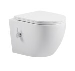 Erga Lily, závěsná WC mísa s funkcí bidetu + toaletní sedátko, bílá lesklá, ERG-V03-LILY-RIM-BID-WH