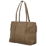 Módní dámská koženková kabelka na rameno Belle, tmavě béžová