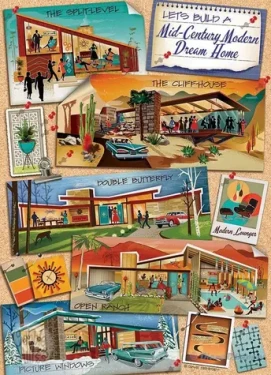 COBBLE HILL Puzzle Moderní dům snů v polovině století