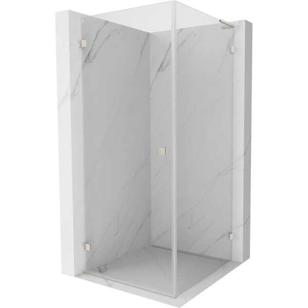 MEXEN/S - Lunar-B L sprchový kout dveře křídlové levá 80 x 80, transparent, nikl szczotkowan 832L-080-080-97-00-L