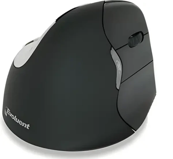 Evoluent VerticalMouse 4 černá / Ergonomická bezdrátová myš / Bluetooth / 6 tlačítek / pro praváky (BNEEVR4BB)