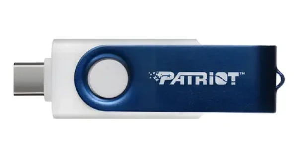 Patriot Xporter X550 128GB bílo-modrá / Flash disk / USB 3.2 Gen 1 / USB-A + USB-C / Čtení 80 MB/s (PS128GX550AAD)