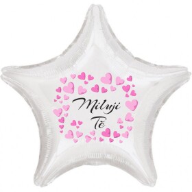 Miluji Tě balónek fóliová hvězda bílá