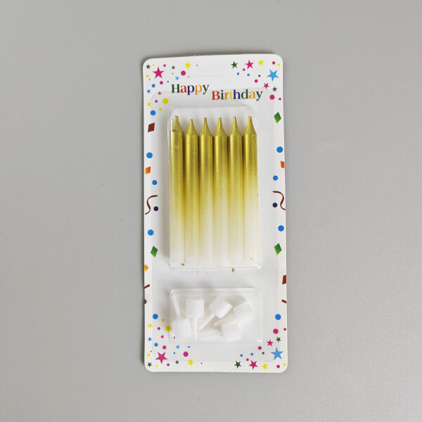 Dortové svíčky HARMONY zlato-bílá 6ks