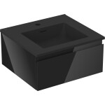 MEXEN/S - Orio koupelnová skříňka 50 cm s umyvadlem Otis, 1 šuplík, černá lesk/černá mat 91A10-05023-1-BF70-W18M71