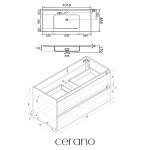 CERANO - Koupelnová skříňka Carole - dub medový + keramické umyvadlo Novo - bílá lesklá - 101x49,5x46,5 CER-979870
