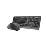 A4tech bezdrátový kancelářský set klávesnice s myši, šedá