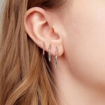 Stříbrné náušnice kruhy Francesca - průměr 14 mm, stříbro 925/1000, Stříbrná