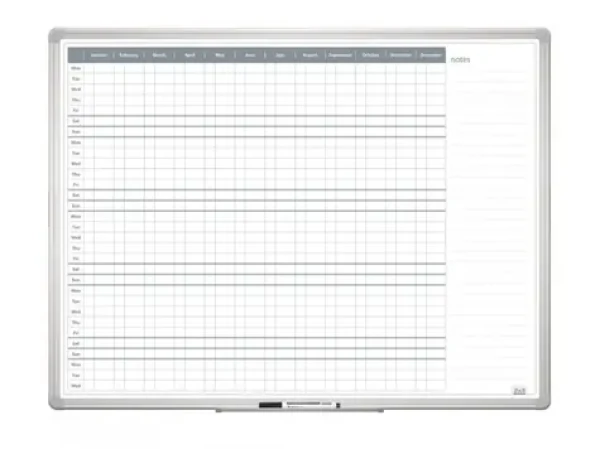 Arta Roční plánovací tabule 90 x 120 cm s CZ potiskem DI-BSICG9012D