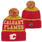 Outerstuff Dětská zimní čepice Calgary Flames NHL Puck Pattern Cuffed Pom