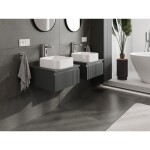 MEXEN/S - Rivel koupelnová skříňka pod umyvadlo 50 cm s deskou, 1 šuplík, reliéf , grafit mat 91A20-05023-1-BFC66