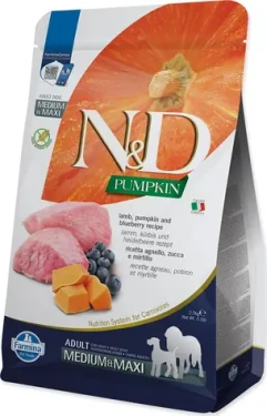 ND Pumpkin Dog GF Lamb Blueberry Adult Medium Maxi 2,5 kg / Krmivo pro dospělé psy středních a velkých plemen (L4-81616)