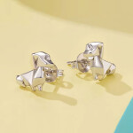 Stříbrné náušnice Origami jezevčík - stříbro 925/1000, Stříbrná