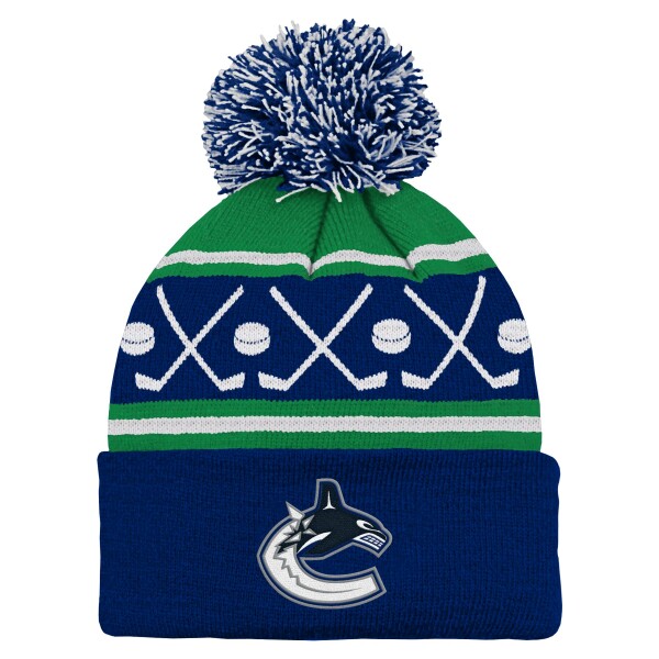 Outerstuff Dětská Zimní Čepice Vancouver Canucks Face-Off Cuff Pom