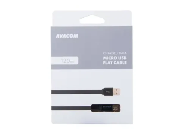 AVACOM MIC-120K černá / Kabel USB - Micro USB / plochý / 120cm (DCUS-MIC-120K)