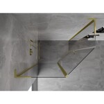 MEXEN/S - Mist Lsprchový kout pětiboký křídlový asymetrický 90x80, transparent, zlato kartáčovaná 8A8L-090-080-55-00