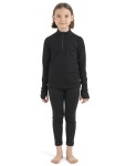 Dětské merino tričko s dlouhým rukávem ICEBREAKER Kids 260 Tech LS Half Zip, Black velikost: 5