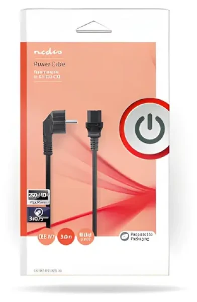 Nedis Napájecí kabel černá / Napájecí kabel / typ F - IEC-320-C13 / přímý / 3 m (CEGB10000BK30)