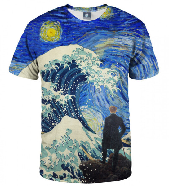 Aloha From Deer Starry Wanderer Of Kanagawa T-Shirt TSH AFD426 Blue