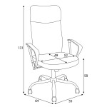Kancelářská židle, houpací mechanismus, šedá látka, KA-W3109 GREY