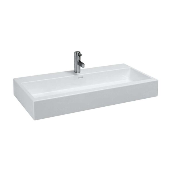 Laufen - Living Dvojumyvadlo na desku, 100x46 cm, se 2 otvory pro baterie, bílá H8184380001071