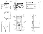 GEBERIT - Duofix Set předstěnové instalace, klozetu a sedátka Ideal Standard Tesi, tlačítka Sigma01, Rimless, SoftClose, lesklý chrom SANI11CD1102